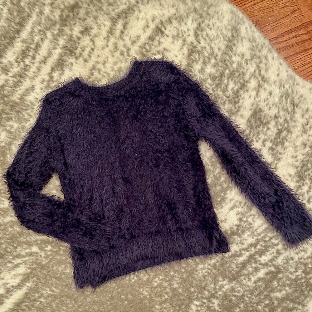 5/$25 Girls Navy Shaggy Sweater